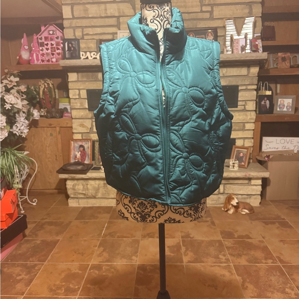 Thread and Supply Teal Quilted Puffer Vest